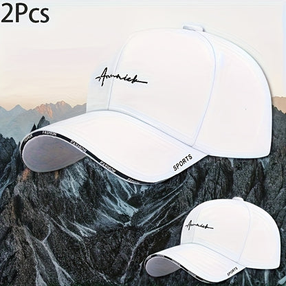 Set of 2 Custom Embroidered Baseball Caps, Breathable Sports Baseball Caps for Men And Women