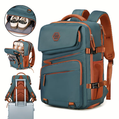 Travel Backpack, Laptop Backpack for Men and Women, University Backpack, Airline Approved Business Work Bag with Shoe Compartment, Suitable for 15.6-inch Laptop