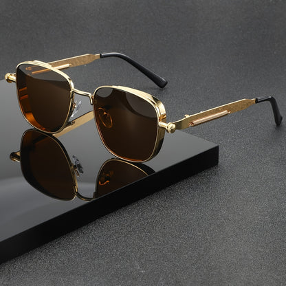 1 retro style, metallic texture, exquisite fashion glasses, unisex decorative dark sheet, suitable for parties and daily wear