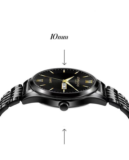 Men's watch calendar high-grade handsome fashion new trend steel watch jazz gentleman all Men's watch