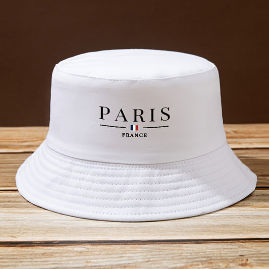 Unisex Casual Stylish Letter PARIS Pattern Fisherman's Hat, Fashionable Trucker Cap with Adjustable Brim for Men and Women, Suitable for Spring/Summer Outdoor Sports Camping Fishing, Perfect Gift for Family and Friends