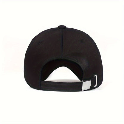 NY Embroidered Baseball Cap - Stylish Black Polyester Hat with Golden "NY" Design, Perfect for Spring & Fall Sports and Casual Wear, Casual Headwear | Embroidered Cap | Polyester Cap