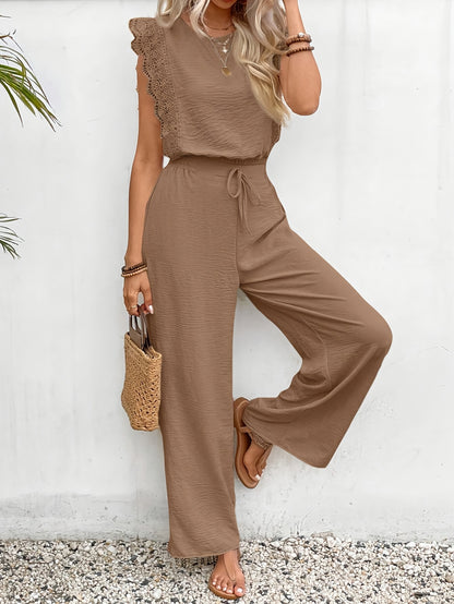 Elegant Exclusive Lace Trim Short Pants Set
