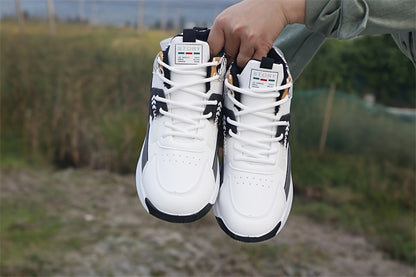 Men'S Stylish High-Top Sneakers with "WOD" Logo - Comfortable, Non-Slip Lace-Up Athletic Shoes for Outdoor Activities, All-Season Wear, Casual Sports Style, Rubber Sole, Fabric Upper, Casual Athletic Shoes | Stylish High Top
