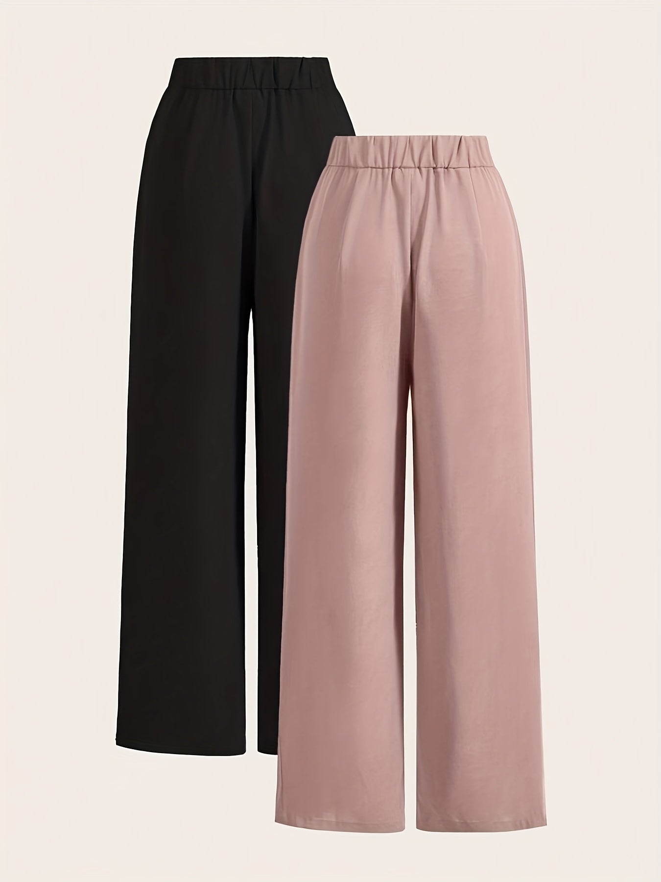 Two-piece Set of High-waisted Wide-leg Pants