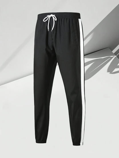 Men'S Casual 2pcs Sports Suit Unisex Couple All-Season Spring/Autumn Color Block Tracksuit with Hooded Cardigan, Zippered Jacket, Long Sleeve Coat, Joggers, Gym, Running, Outdoor Outfit, Elastic Pants, Hoodie, Top, Pants, Two