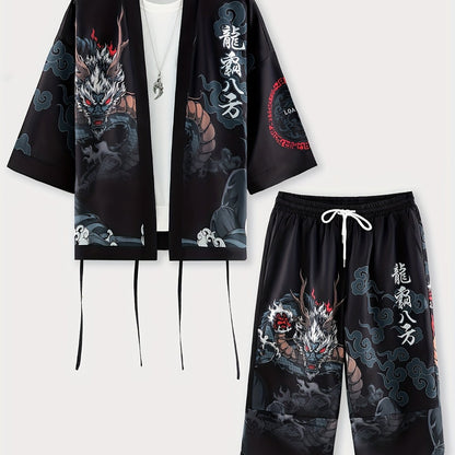 Men's Dragon Bafa Short Kimono Set