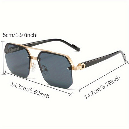 1 Pair of Women'S New Semi-Frame Square Glasses Classic Double Bridge Glasses Light Luxury Fashion Black Glasses Retro Chic Men'S Glasses Suitable for Decoration and Party Wear