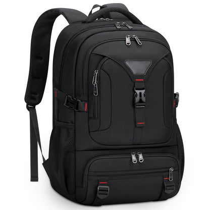 NUBILY 17.3-Inch Men'S Laptop Backpack, 50L Travel Pack, Large Work Backpack for School, College, Business - Non-Food Contact, Black Oxford Fabric with Mesh Windows, Zipper Closure, TSA-Compliant, College Backpack | Sleek Bac