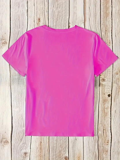The Black Roseprint t-shirt, short sleeve crew neck casual top for summer & spring, Women's clothing gift