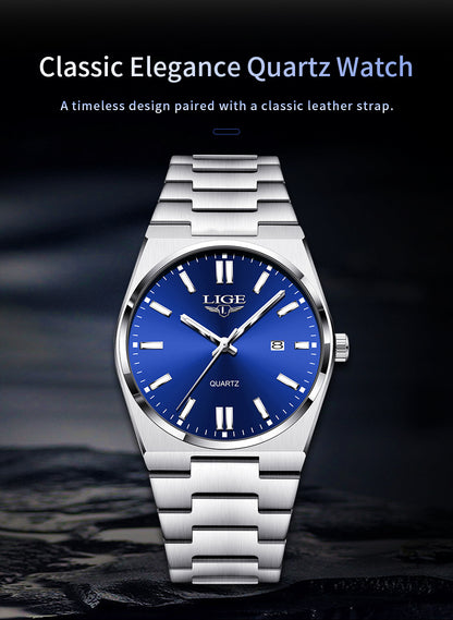 LIGE Stylish Vintage Design Women'S Quartz Timepiece Classic Date Quartz Watch for Men with Luminous Features