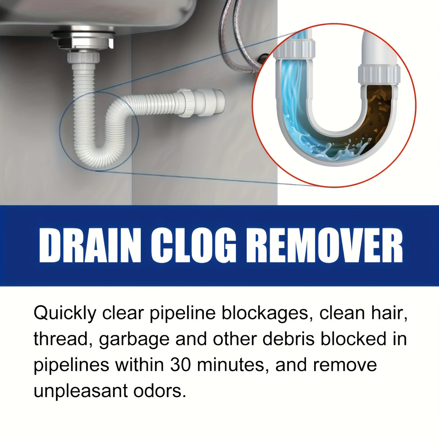 1pc Super Strong Sewer Cleaner, Instant Drying for Kitchen Sink, Toilet & Pipe - Boat and Home Maintenance Cleaner