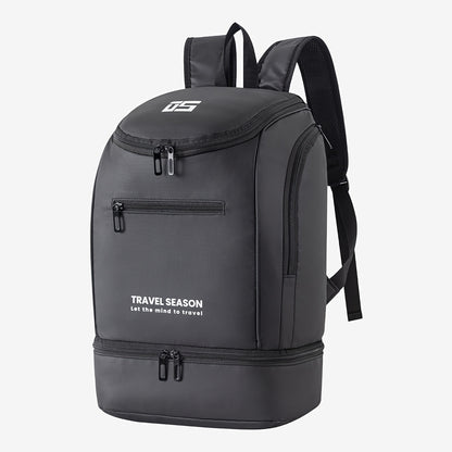 TRAVEL SEASON Large Capacity Sports Backpack - Durable Polyester, Wet/Dry Separation, Multi-Compartment Gym Tote Bag for Men and Women, Travel Backpack