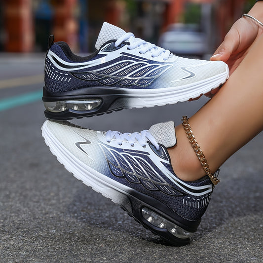 Women'S Casual Running Shoes, Lightweight EVA Upper & Inner, Fabric Insole, Faux Sole, Lace-Up Low Top, All-Season Solid Color, Flame Air Cushion Design, New Style 720
