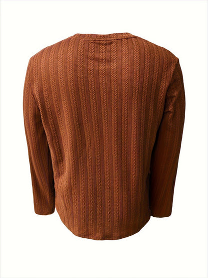 Men's Slim-Fit Long Sleeve T-Shirt - Casual & Stylish, Perfect for Fall/Winter, Machine Washable