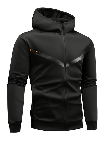 Men'S Sports Casual Suit, Spring and Autumn Hooded Cardigan Sweatshirt Set, Outdoor Sports Running Wear Fitness Home Clothes High-Quality Two-Piece Men'S Top and Bottom Outfit