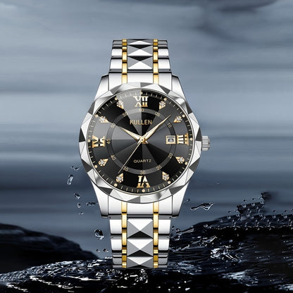 Elegant Men'S Quartz Watch with Stainless Steel Band, Alloy Case & Round Dial - Elegant Timepiece, Ideal for Business Professionals, Perfect Valentine'S Day & Thanksgiving Gift