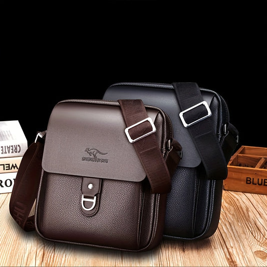 Men'S Stylish Brown Crossbody Bag with Adjustable Strap - Large Capacity, Multi-Compartment Design, Perfect for Commuting, Travel, and Everyday Use, Travel Bag