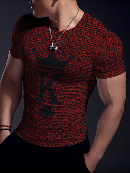 Lucky T-Shirt Men's Classic Geometric Long Sleeve T-Shirt - Tear-resistant, high-stretch, knitted fabric - Suitable for sports, training, yoga, running, hiking and casual wear