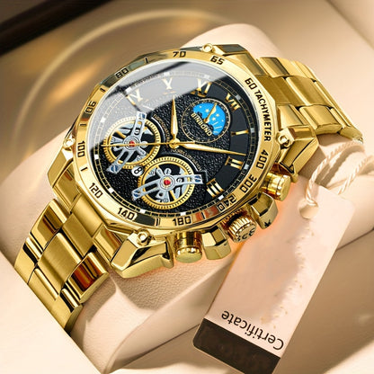 Double Tourbillon Watch Men's Hollow Mechanical Watch Multifunctional Fashion Luminous Wristwatch