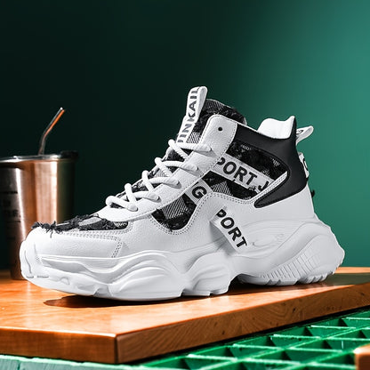 Women'S High-Top Fashion Sneakers with Plaid Pattern, Lightweight EVA Sole, Lace-Up Closure, Fabric Insole, and Tassel Embellishment - All-Season Sports Shoes with Random Printing Design, Ladies Sneakers