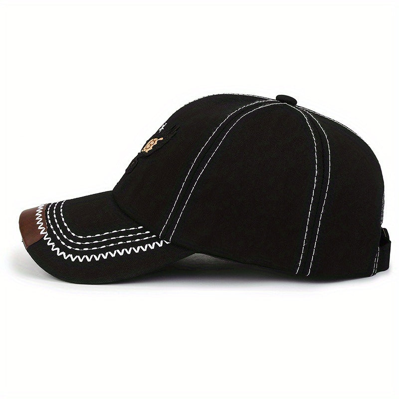 2pcs Eagle Style Fashion Trendy Baseball Cap Sports Cap Suitable for Outdoor Sports Gift for Friends Family - Acrylic Fabric, Square Gram Weight 100g/㎡
