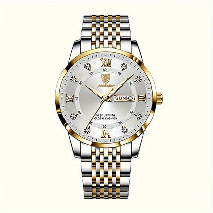Women's Business Leisure Quartz Watch Luminous Fashion Date Dial Analog Steel Band Wrist Watch