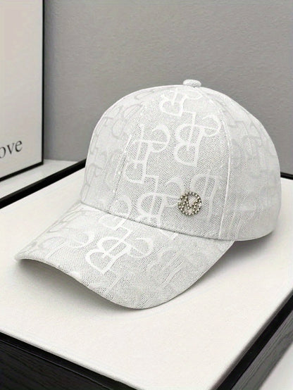 Women'S Adjustable Baseball Cap - Lightweight, Embroidered Jacquard Design, Sun Hat for Spring & Summer, Casual Fashion Trend, Daily Use, Holiday Theme, Adjustable Size