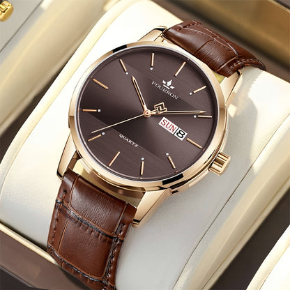 The FOURRON Brand Offers a New Stainless Steel Men'S Quartz Watch Featuring a Stylish And Minimalist Design, Perfect for Everyday Wear, Travel, And Business. It Is an Ideal Choice for Birthday And Holiday Gifts, with Multifun