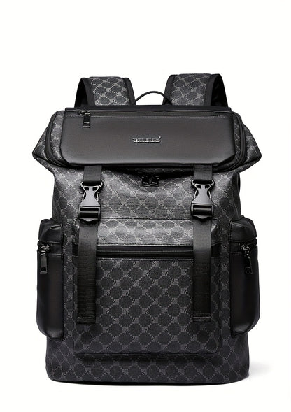 Men'S Stylish Black Backpack with Shark Graphic - Lightweight, Large Capacity, Multi-Functional Shoulder Bag for Travel, Commuting, School - Durable PVC Material, Sports & Fitness Design, Backpack for Travel