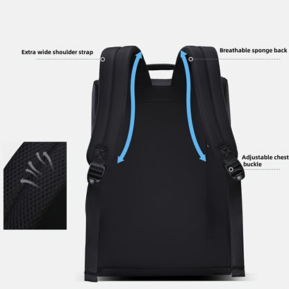 Men'S Large Capacity Laptop Backpack - Soft Shell, Durable & Easy to Clean, Multi-Functional Casual Business Travel Bag with Zipper Closure, Hand Washable, Commute Essentials | Casual Style | Zippered Closure