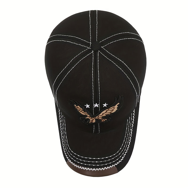 Unisex Fashion Cool 3D Eagle Embroidered Baseball Hat, Adjustable Sun Protection Casual Sports Sun Hat For Women & Men