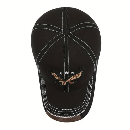 Unisex Fashion Cool 3D Eagle Embroidered Baseball Hat, Adjustable Sun Protection Casual Sports Sun Hat For Women & Men