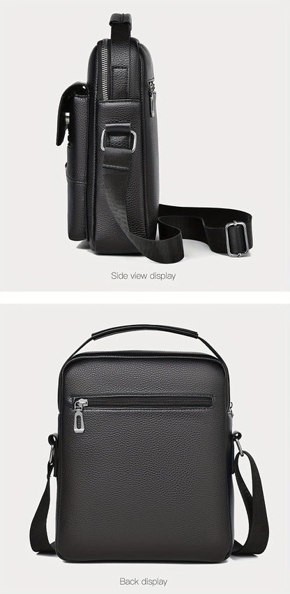 New Men's Crossbody Bag Messenger Bag with Mahogany Pattern Large Capacity Design PU Material Men's Casual Retro Adjustable Shoulder Bag for Going Out Valentine's Day Gift for Husband or Boyfriend
