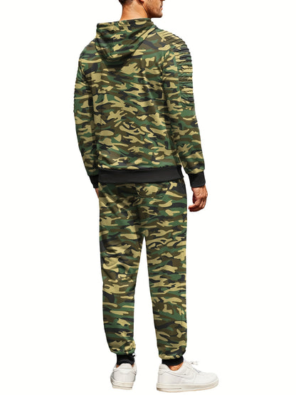 Men's Tracksuit 2 Piece Pullover Hoodie Sweatsuit Sets Casual Jogging Athletic Suits With Drawstring