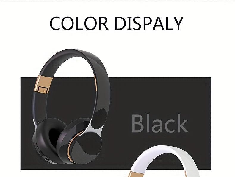 1pc Retro Style Wireless Headphones with HiFi Sound, Foldable & Portable Design, Built-in Radio, Condenser Mic, Button Control, Compatible with Cellphones, Ideal for Gaming, Exercise, Home Use - 5.3 Chip, Type-C Charging, Non
