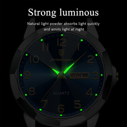 1pc BINBOND Men'S Fashion Watch, Luxury Dual Calendar Quartz Wristwatch, Business Style, Round Alloy Case, Stainless Steel Strap, Water-Resistant, Luminous Pointer Display, Battery Powered, Perfect for Valentine's, Christmas,