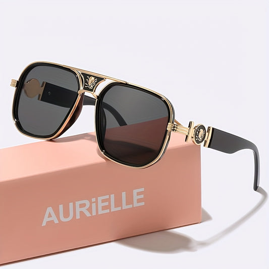 New Fashion Oversized Rectangular Glasses, Suitable for Men And Women, High-End Gradient Color Glasses, Daily Fashion Matching, Holiday Party Street Photo Fashion Glasses, Suitable for Daily Wea
