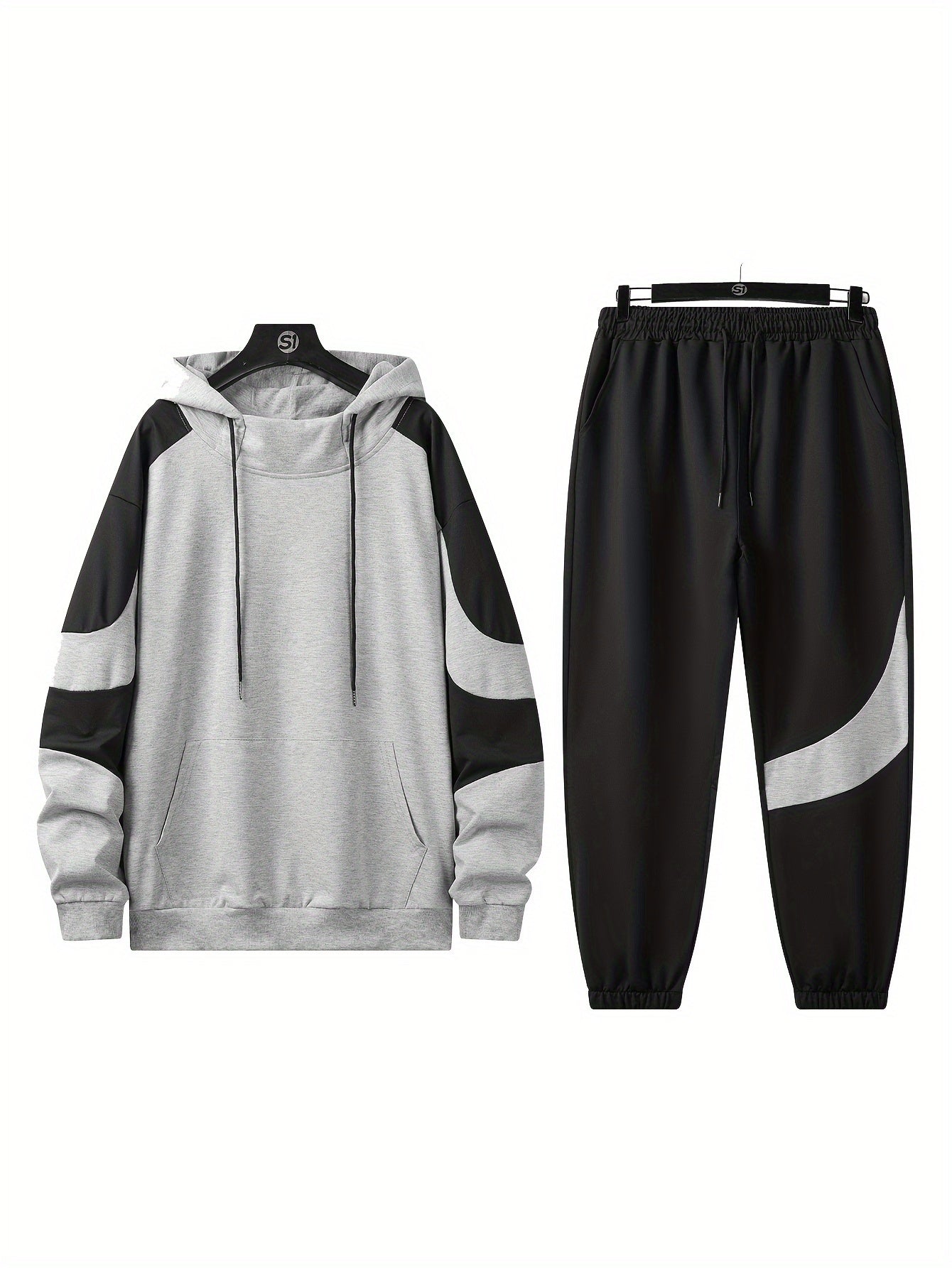 Men's Hooded Sweatshirt Set - 2024 New Autumn Casual Sporty Long Sleeve Outfit for Men