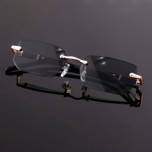 1pc Men'S Square Frame Fashion Glasses - Black PC Lenses with Mirror Finish, Lightweight Plastic Frame for Casual & Hip-Hop Style, Everyday Decorative Eyewear, Hip Hop Accessories, Stylish Accessory, Modern Aesthetic