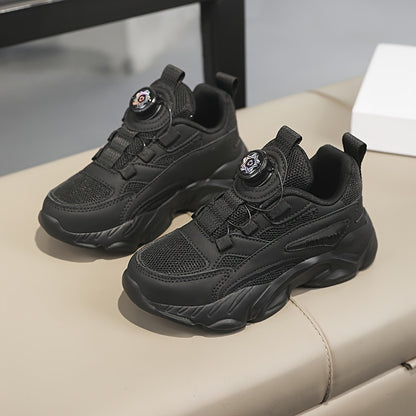 Youngsters' Rotating Buckle Sneakers - Comfortable Sneakers with Mesh Upper, Breathable Design, and Durable EVA Sole for Boys and Girls, Perfect for Casual Wear and Running, Girls Shoes