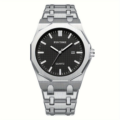 A Quartz-made Ladies' Watch With A 12-sided Case Featuring A Calendar, Suitable For All Occasions, Looks Good On Any Woman Wearing It.
