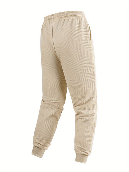 2pcs Autumn New Texture Men's Sportswear Set, Hoodie and Drawstring Pants with Pocket Contrast Design, Lightweight for Outdoor Sports and Casual Wear