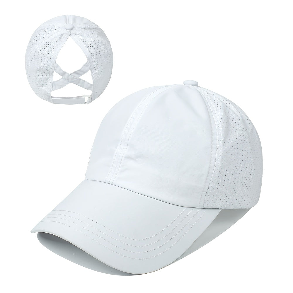 1x Summer Ponytail Baseball Cap, Women's Sports Hat Camping Hat Hiking Hat Christmas Gift