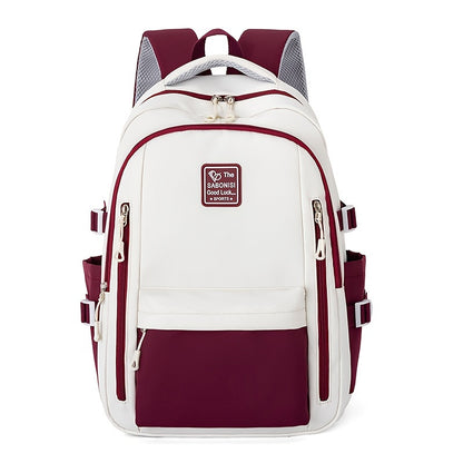 Visually Appealing Two-Tone Travel Backpack - Durable, Nylon, Lightweight with Adjustable Straps, Large Capacity School Bag for Students (No Charm), Casual Daypack|Organized Storage|Bag, Backpack for School