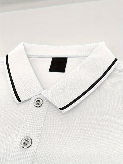 3pcs Men's Casual Fashion Shirts - Breathable Polyester, Short Sleeve, Button-Up with Classic Collar - Machine Washable, Summer Essentials in Black, White, and Beige