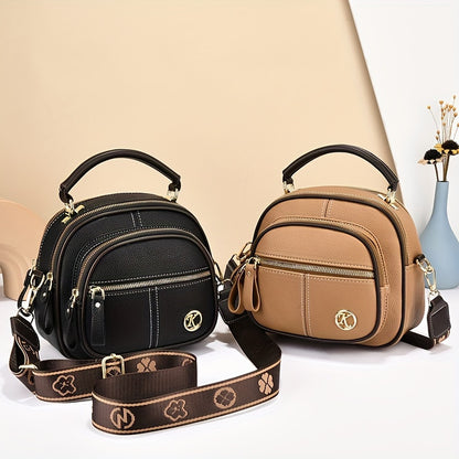 FIDM Wo 'S Synthetic Faux Leather Handbag - Chic Beige Multi-Compart T Handbag with Adjustable Strap, Zip Closure, And Polyester Lining for Everyday Use, Everyday Handbag|Sophisticated Design|Synthetic Faux Leather Purs