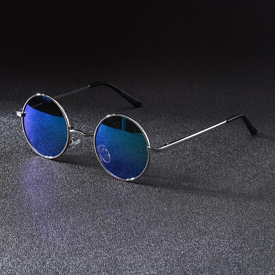 Men'S Round Frame Y2K Fashion Glasses Steampunk Style, PC Lenses, Stainless Steel Frame, Decorative, General Decorative Glasses, Daily Leisure, Easter, St. Patrick'S Da