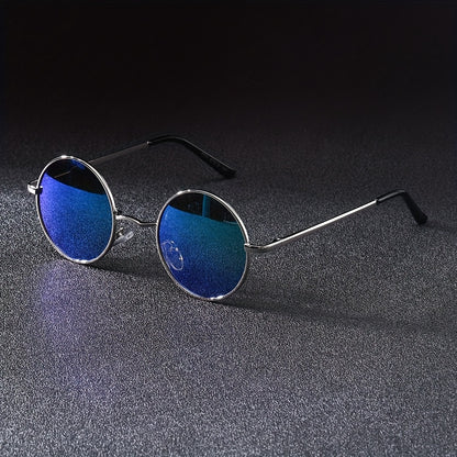 Men'S Round Frame Y2K Fashion Glasses Steampunk Style, PC Lenses, Stainless Steel Frame, Decorative, General Decorative Glasses, Daily Leisure, Easter, St. Patrick'S Da