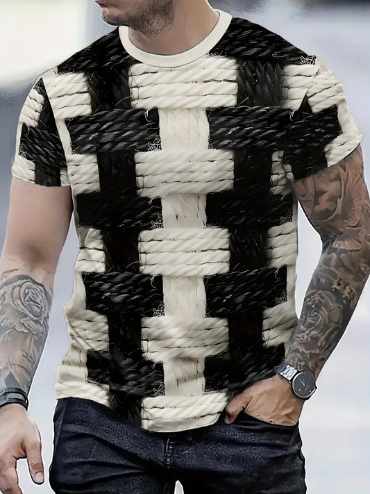 1-Pack Men's Stylish Polyester T-Shirt - Round Neck, Lightweight, Breathable, Machine Washable, Solid Color, All-Season Casual Wear for Men